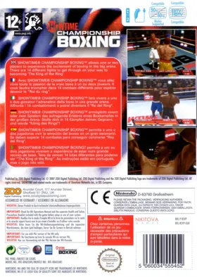 Showtime Championship Boxing box cover back